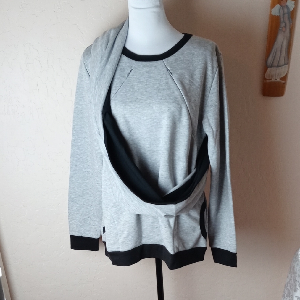 NWT Luvma Belly Nursing Maternity Sweatshirt - Picture 1 of 10